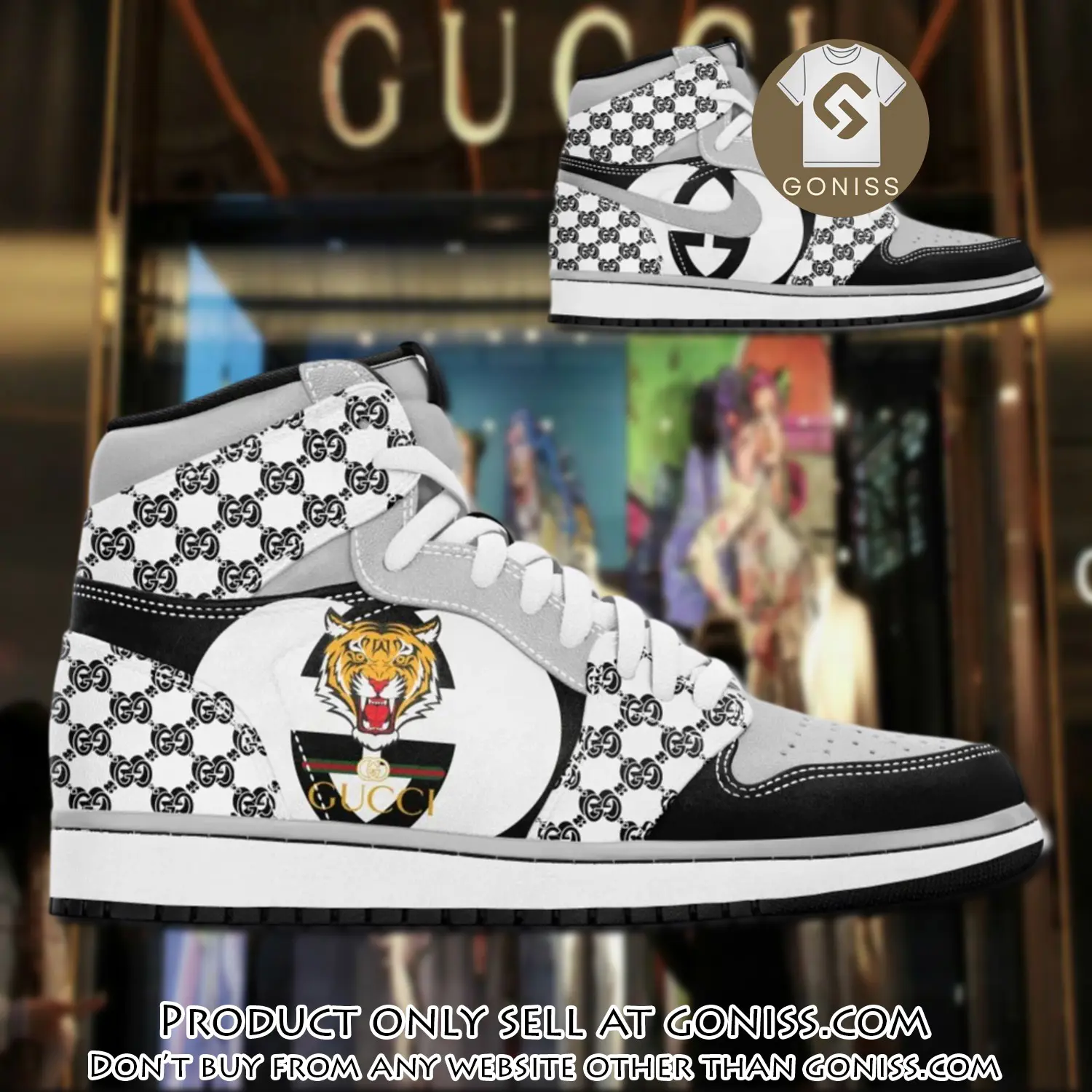 Gucci white tiger luxury brand high air jordan sneaker shoes gn5030454